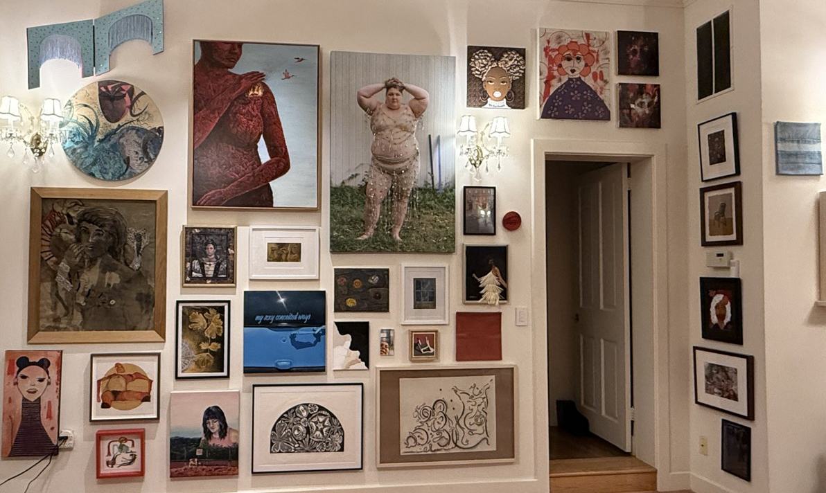 Wall 9, Big gallery wall, with a numbered marker on each piece