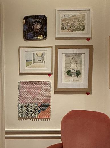 Wall 4, Beside the dining room door, with a numbered marker on each piece